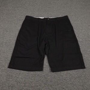 Volcom Shorts Mens 36 Black Chino Flat Front 12 Inseam Casual Skate Summer